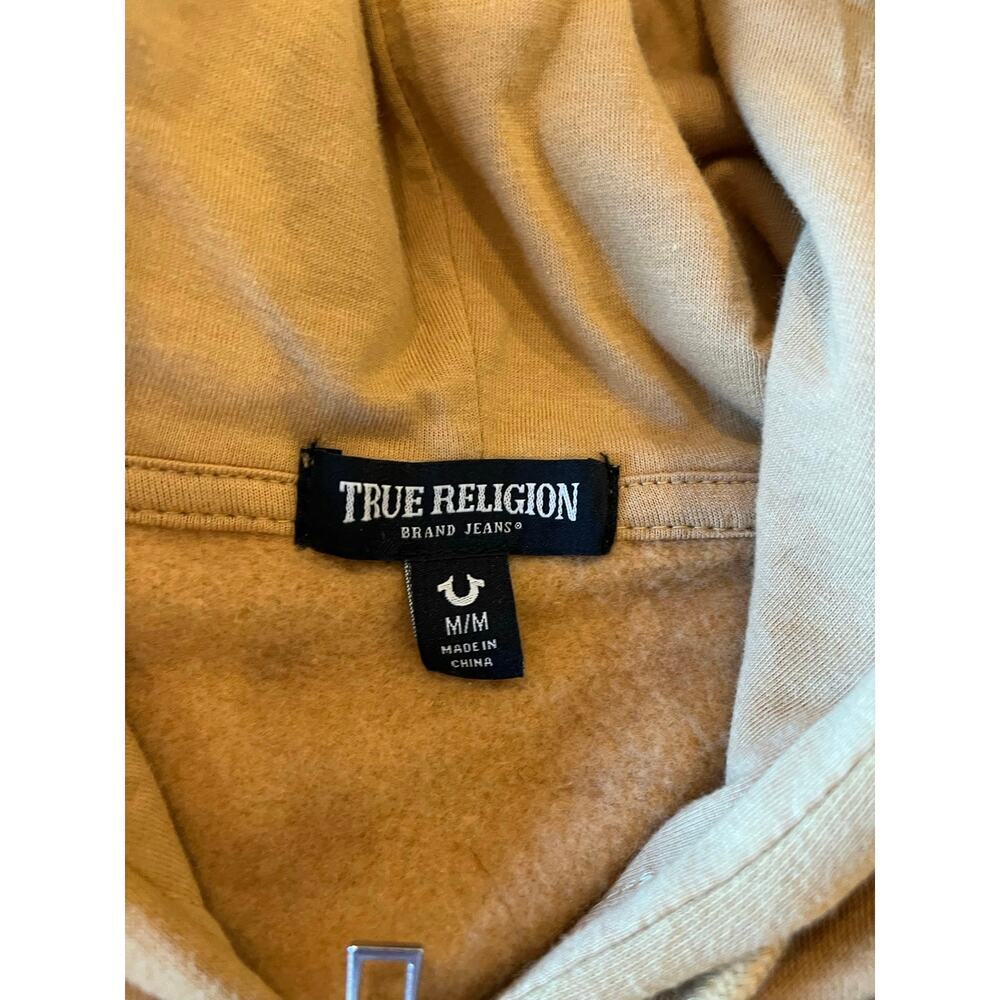 True Religion Full Zip Hoodie Jacket Men Medium Gold Luxury Streetwear Y2K 2000s - Picture 2 of 8